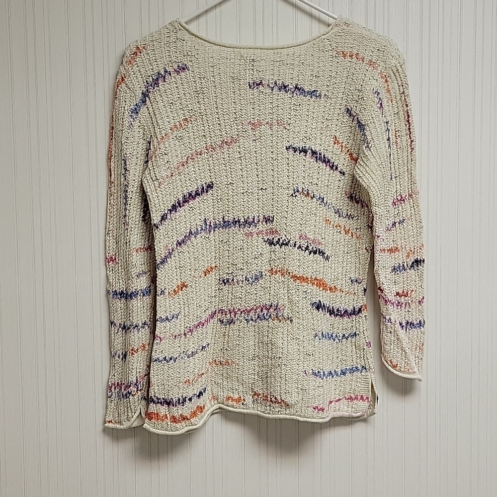 Nic + Zoe Multicolor lightweight Knit Sweater small fisherman coastal - Picture 5 of 6